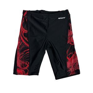 Sporti size 26 Jammer Swimsuit Black Red NEW